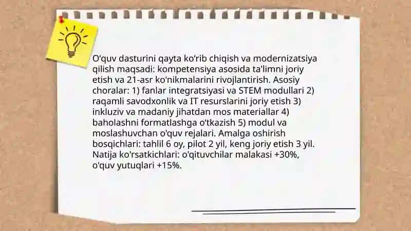Maktab yoki kollejda ta'lim sifatini oshirish boʻyicha strategik reja 4