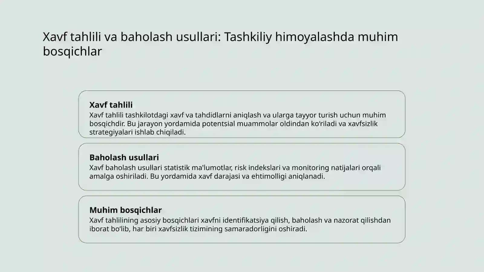 Tashkiliy himoyalash elementlari 4