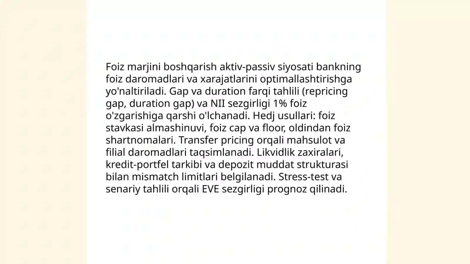 Tijorat banklari daromadlari xarajatlari va foydasini boshqarish yollari (Reja) 4