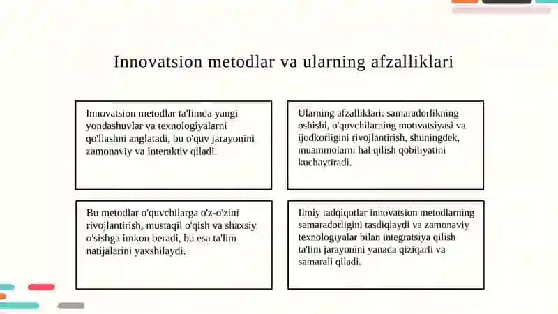 Yangi pedagogik yondashuvlar va innovatsion metodlar 4