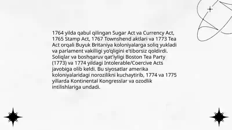 AQSH tashkil topishi va Mustaqillik Deklaratsiyasi 4