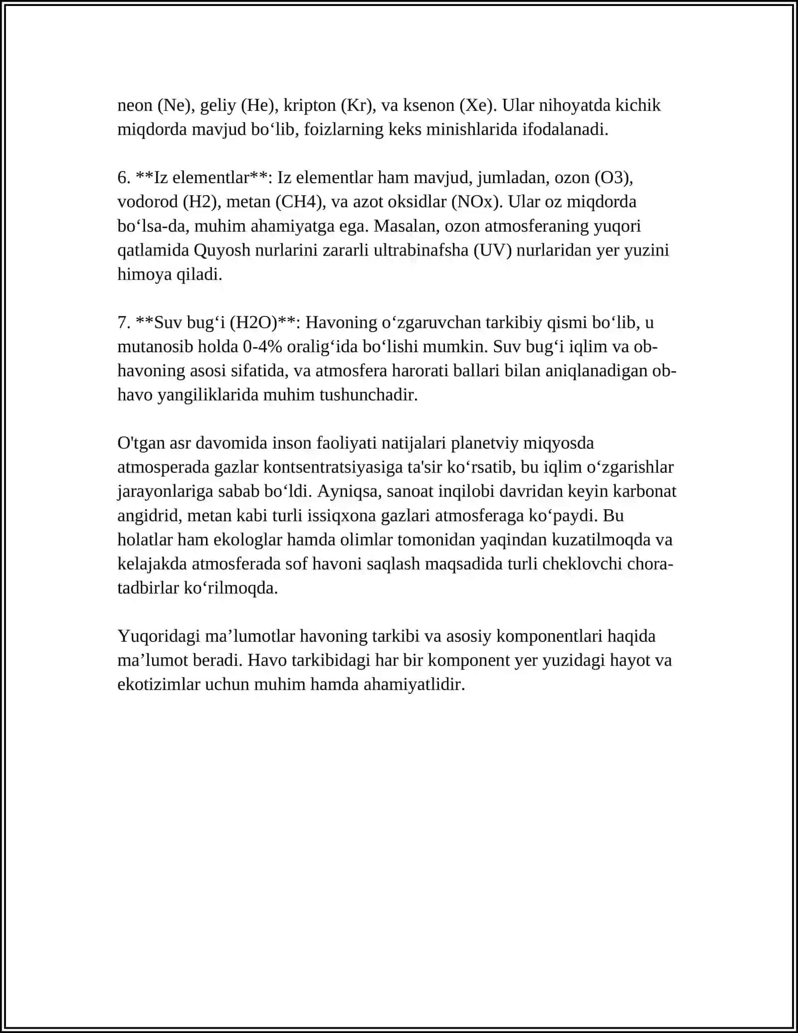 HAVO GIGIYENASI HAVONING TARKIBI FIZIK VA KIMYOVIY HUSUSIYATLARI 4