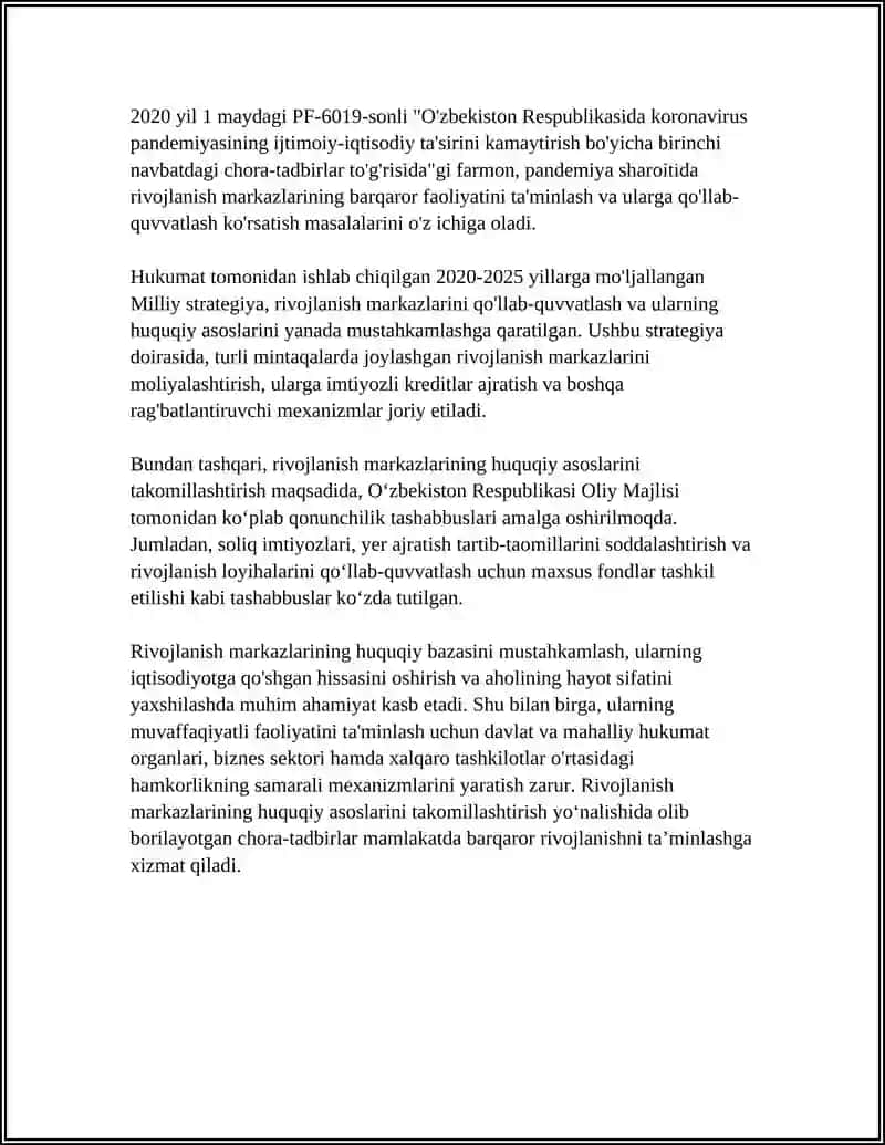 RIVOJLANISH MARKAZLARIDA FAOLIYATNI TASHKIL ETISH 4