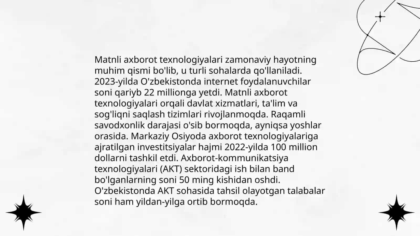 Axborot turlari. Sanoq sistemalari texnika xavfsizligi 4