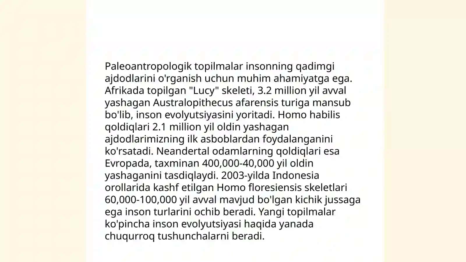 Odamning boshlangʻich ajdodlarining hayot tarzi va tarqalishi 4