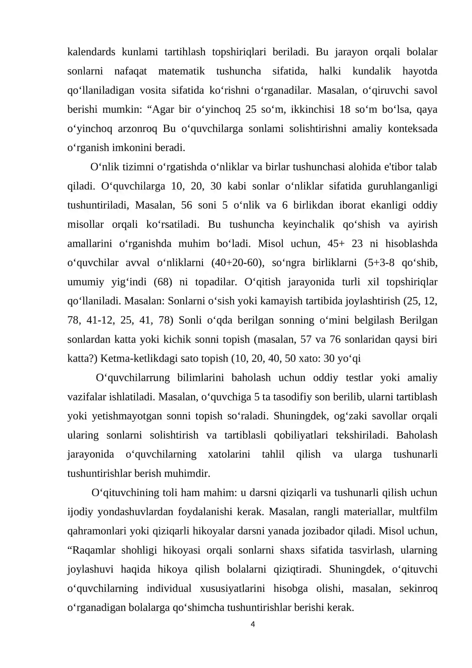 10 va 100 ichida nomanfiy butun sonlarni nomerlashga oʻrgatish metodikasi 4