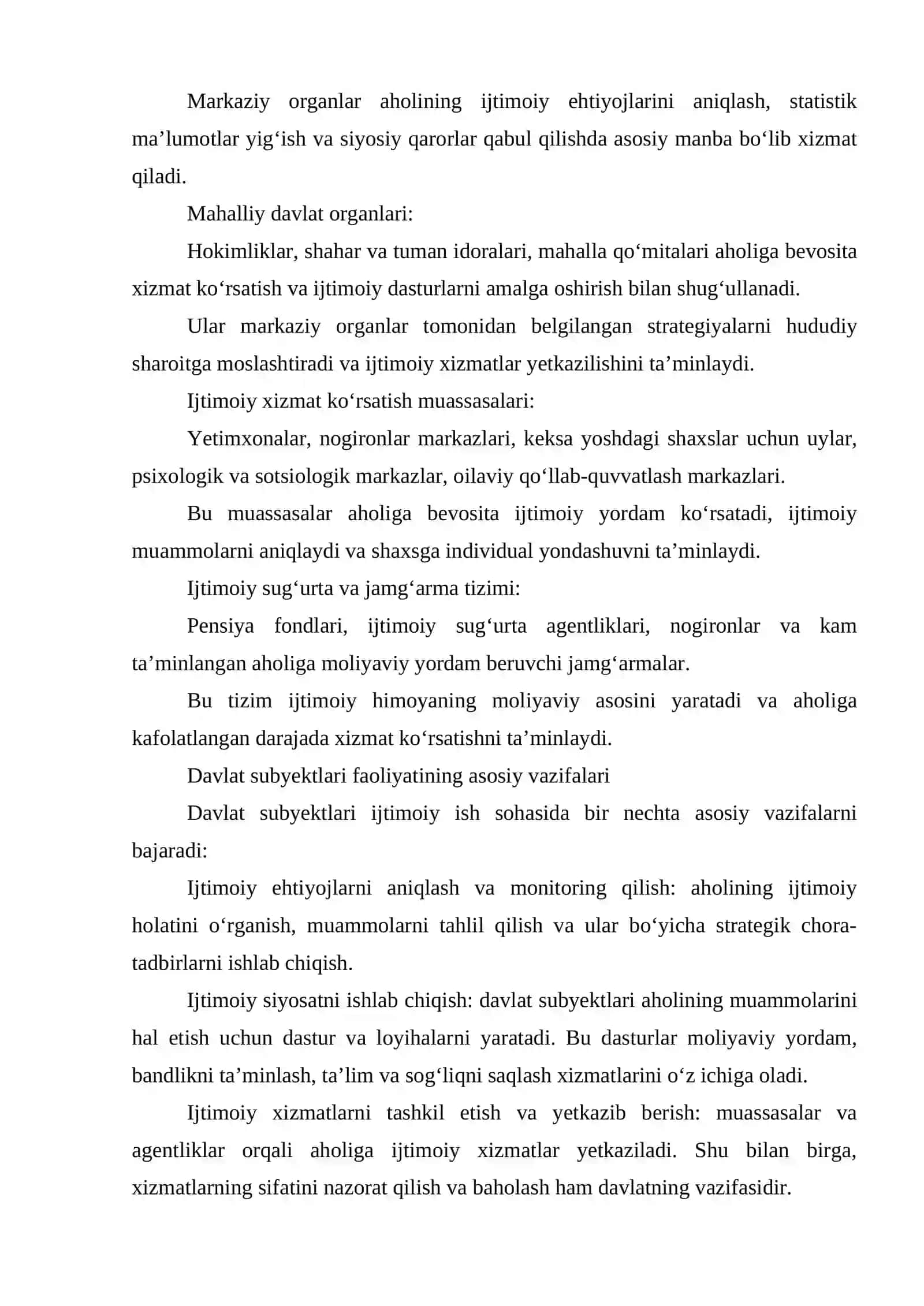 Ijtimoiy ishning davlat subyektlarining faoliyatini xorij modellari 4
