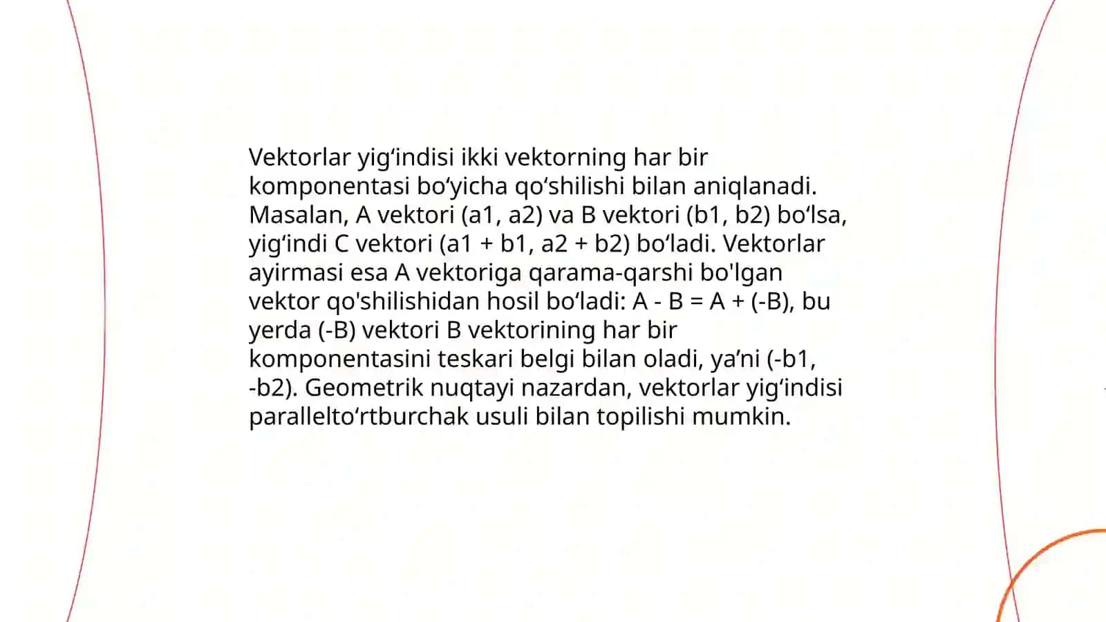 N oʻlchamli vektor fazo 4