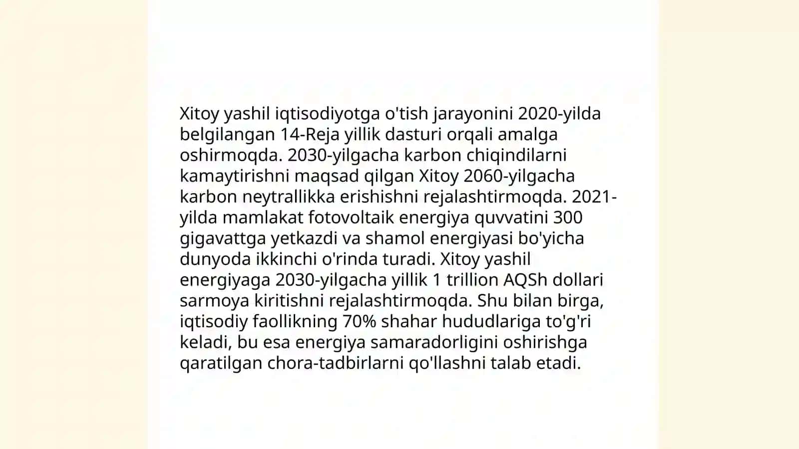 Yashil iqtisodiyotga oʻtishning Xitoy tajribasi 4