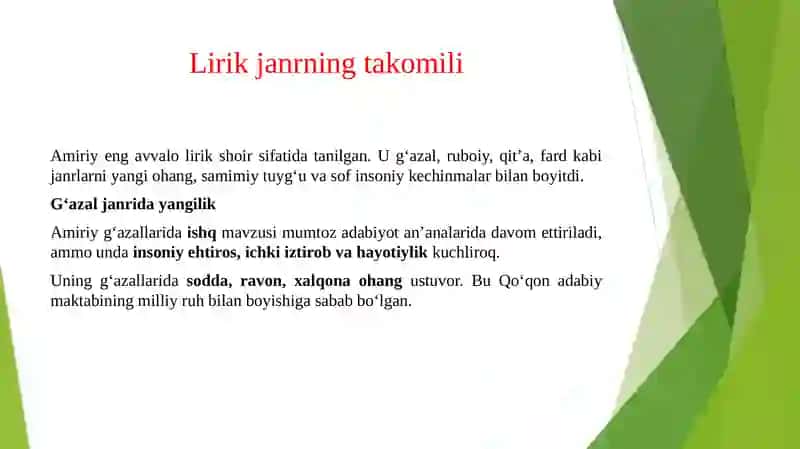 Amiriy ijodida janr takomili 4