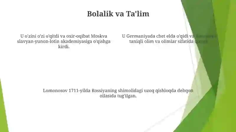Lomonosovning hayoti va ilmiy faolyati 4