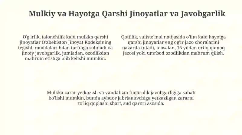 Mulk va Hayotga Munosabat: Huquqiy Asoslar va Himoya 4