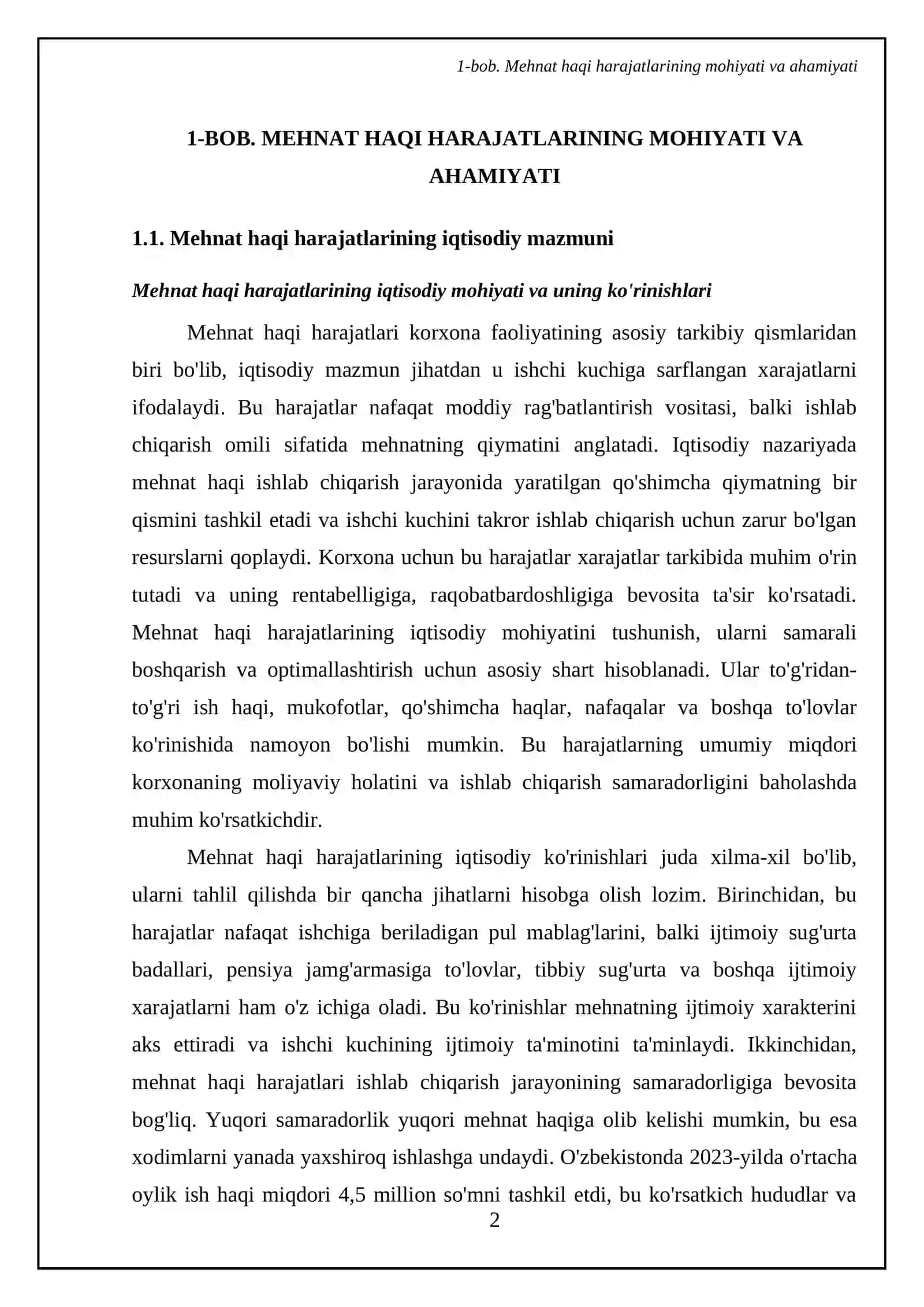 Mehnat haqi harajatlari tahlili 4