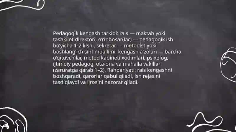 Pedagogik kengash va uning asosiy vazifalari 4