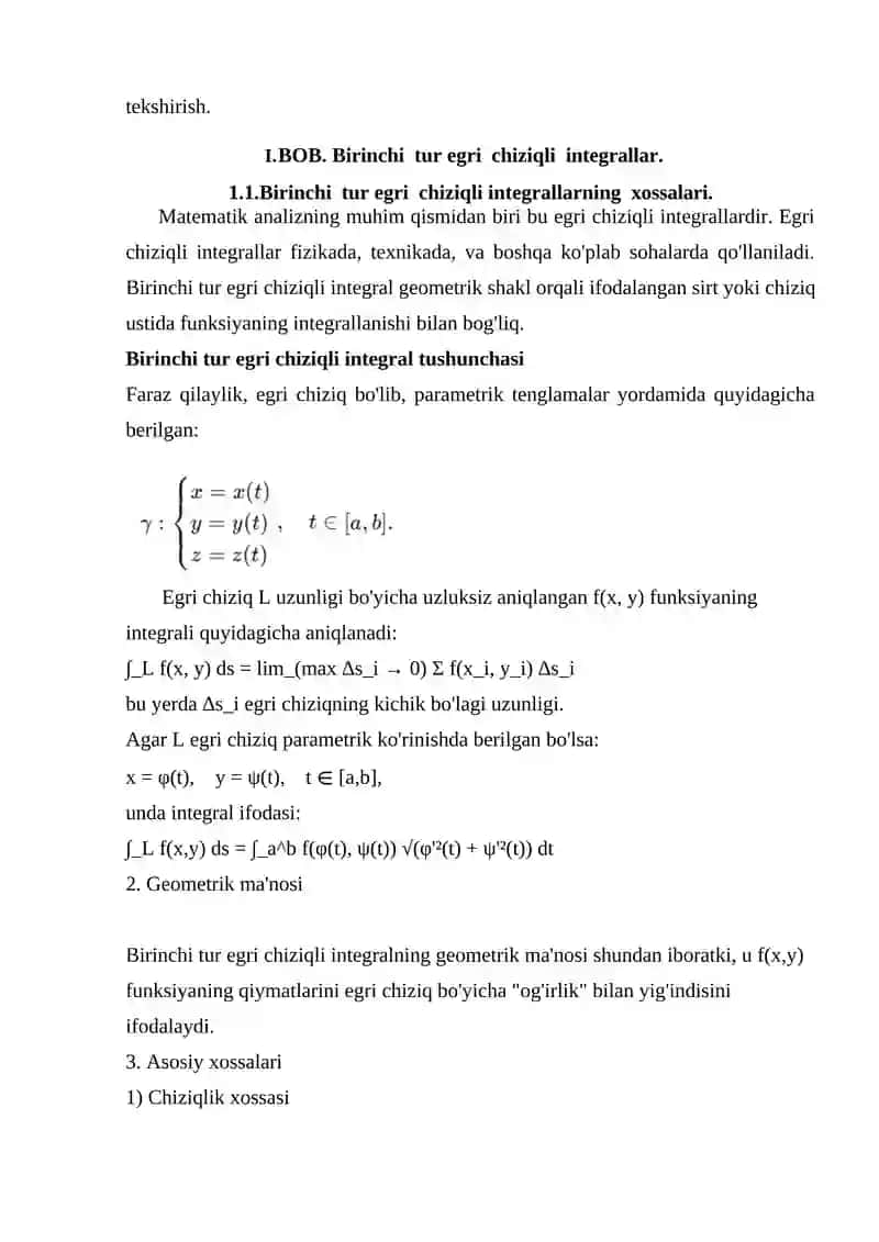 Egri chiziqli integrallar va Grin formulasi 4