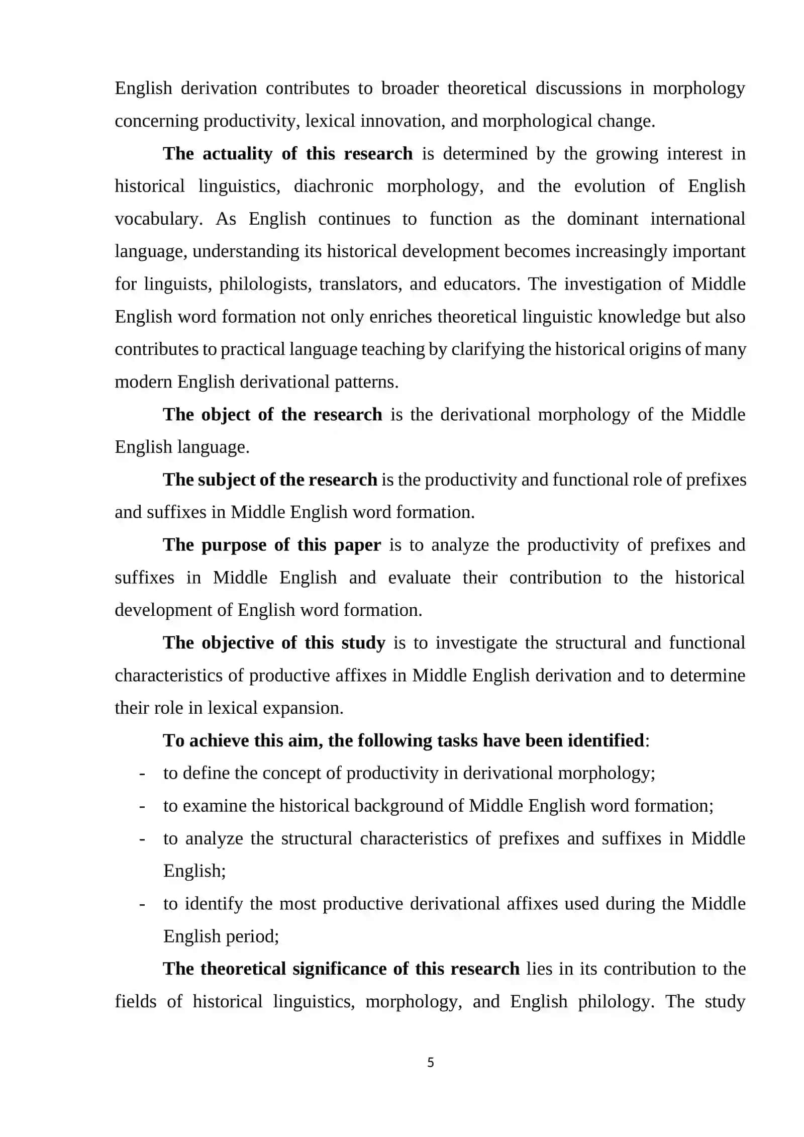 THEORETICAL FOUNDATIONS OF MIDDLE ENGLISH MORPHOLOGY 4