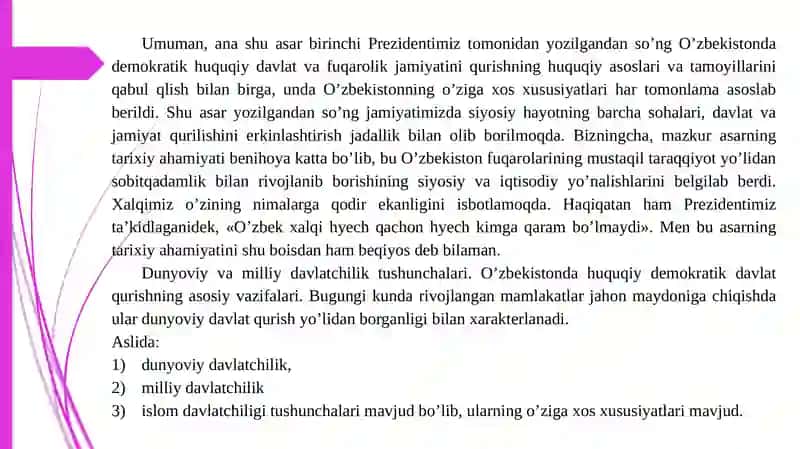O‘zbekistonning o‘ziga xos istiqlol va taraqqiyot yo‘li 4