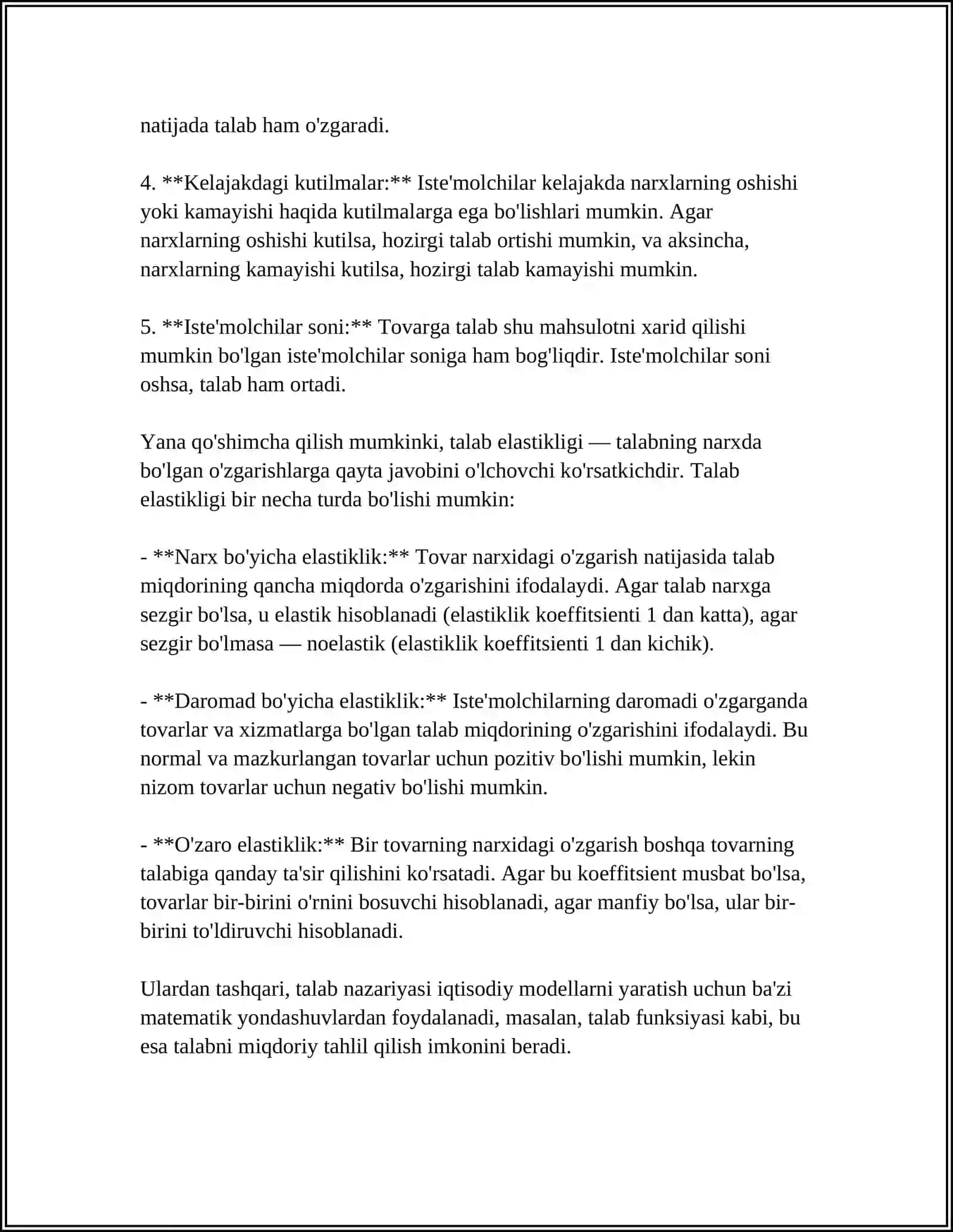 TALAB VA TAKLIF TAHLILI ASOSLARI 4