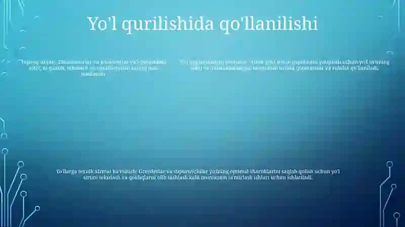 Yer Qazish-Tashish Mashinalarini Avtomobil Yo'L Qurilishida Qo'Llanilishi 4