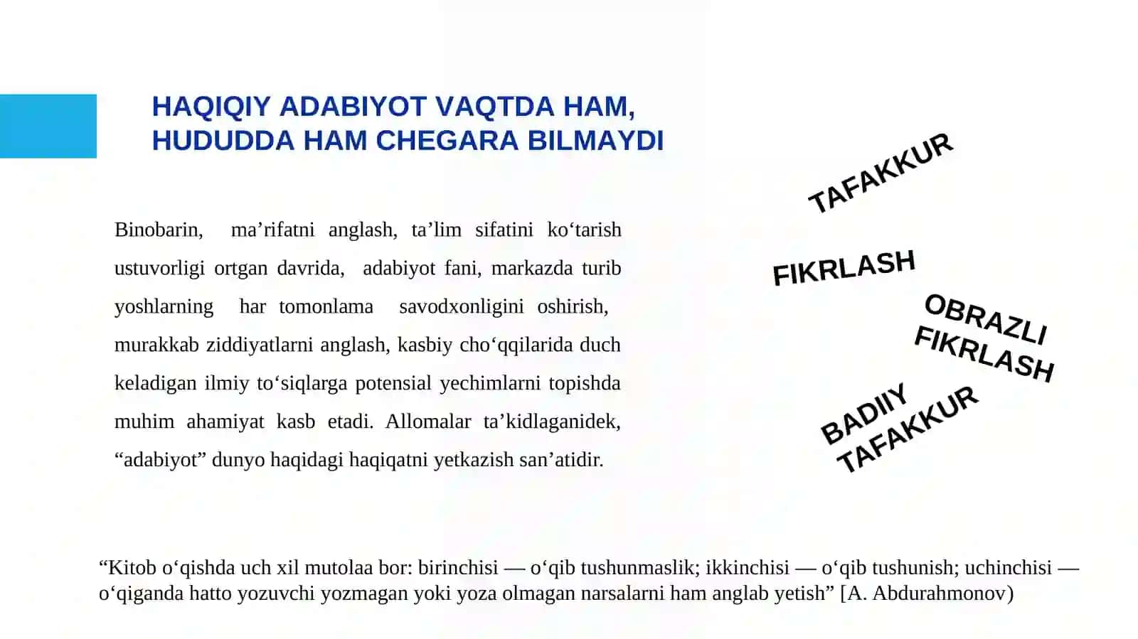 5-SINF “ADABIYOT” DARSLIKLARI UCHUN SAVOL VA TOPSHIRIQLAR ISHLAB CHIQISH (AYRIM MAVZULAR MISOLIDA) 4
