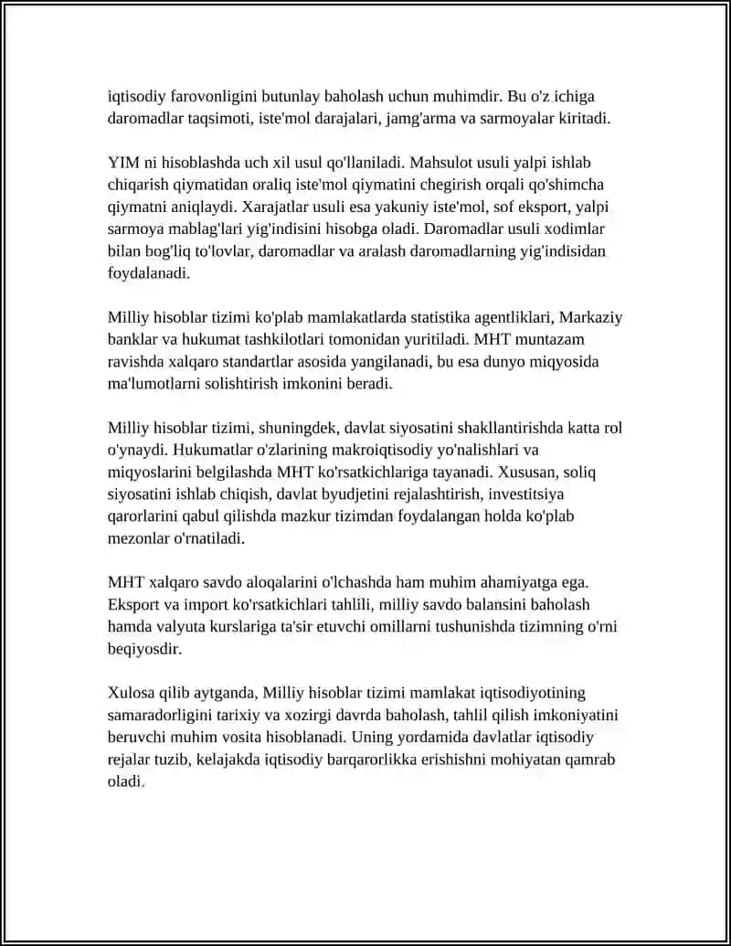 OʻZBEKISTONDA MILLIY HISOBLAR TIZIMI MAKRO IQTISODIY STATISTIKANING USLUBIY NEGZI 4