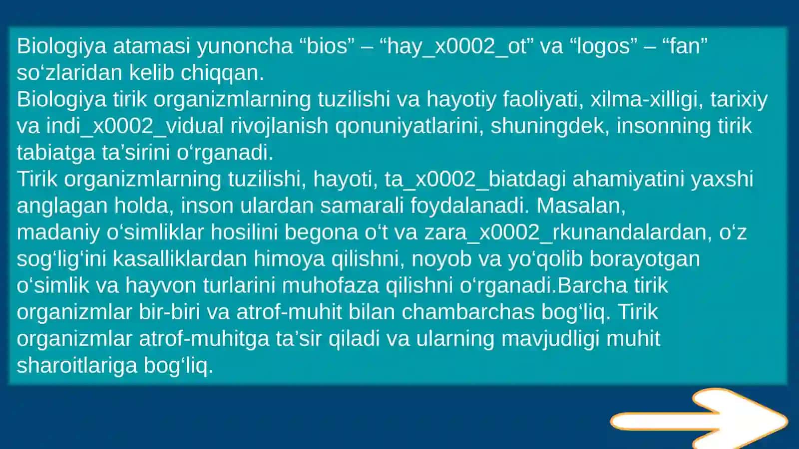 BIOLOGIYA– HAYOT HAQIDAGI FAN 4