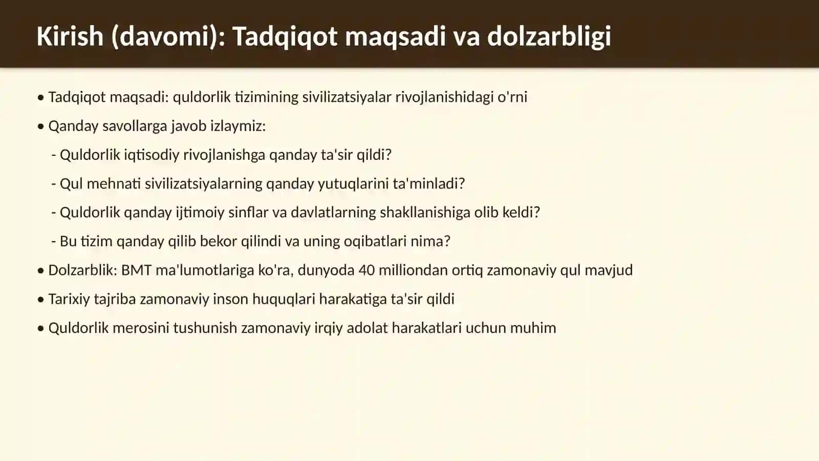 Quldorlik sivilizatsiyalarining jahon tarixidagi oʻrni 4