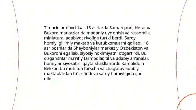 Kamoliddin Bekzodning hayoti va ijodi 4