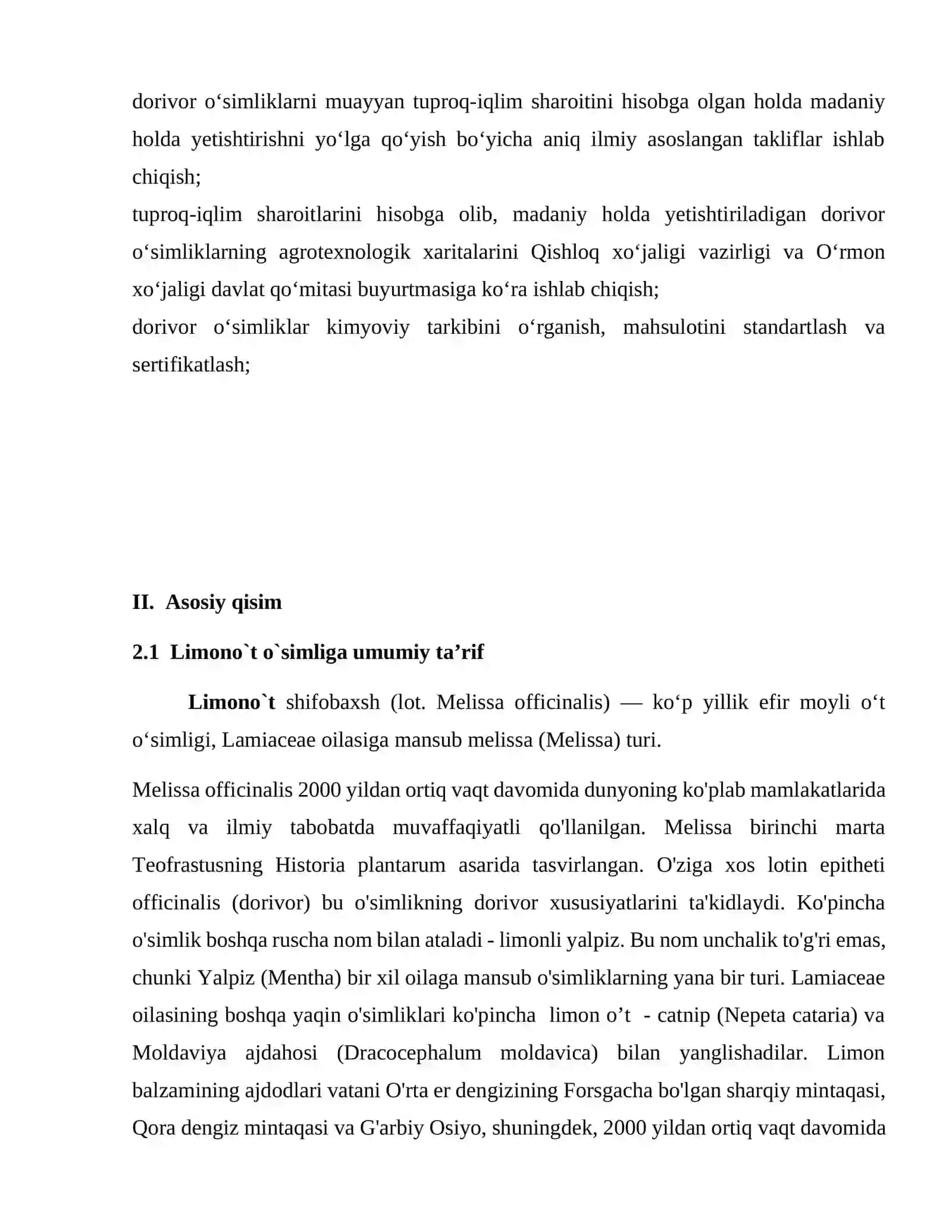 Limono`t o`simligini yetishtirish, dorivorlik xuxusiyati va umumiy ta`rif 4