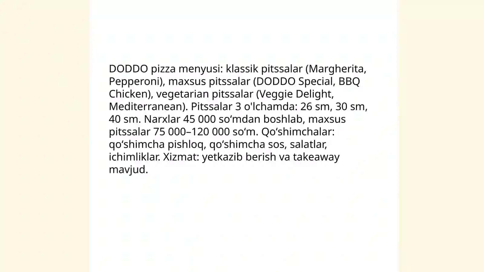DODDO pizza haqida 4