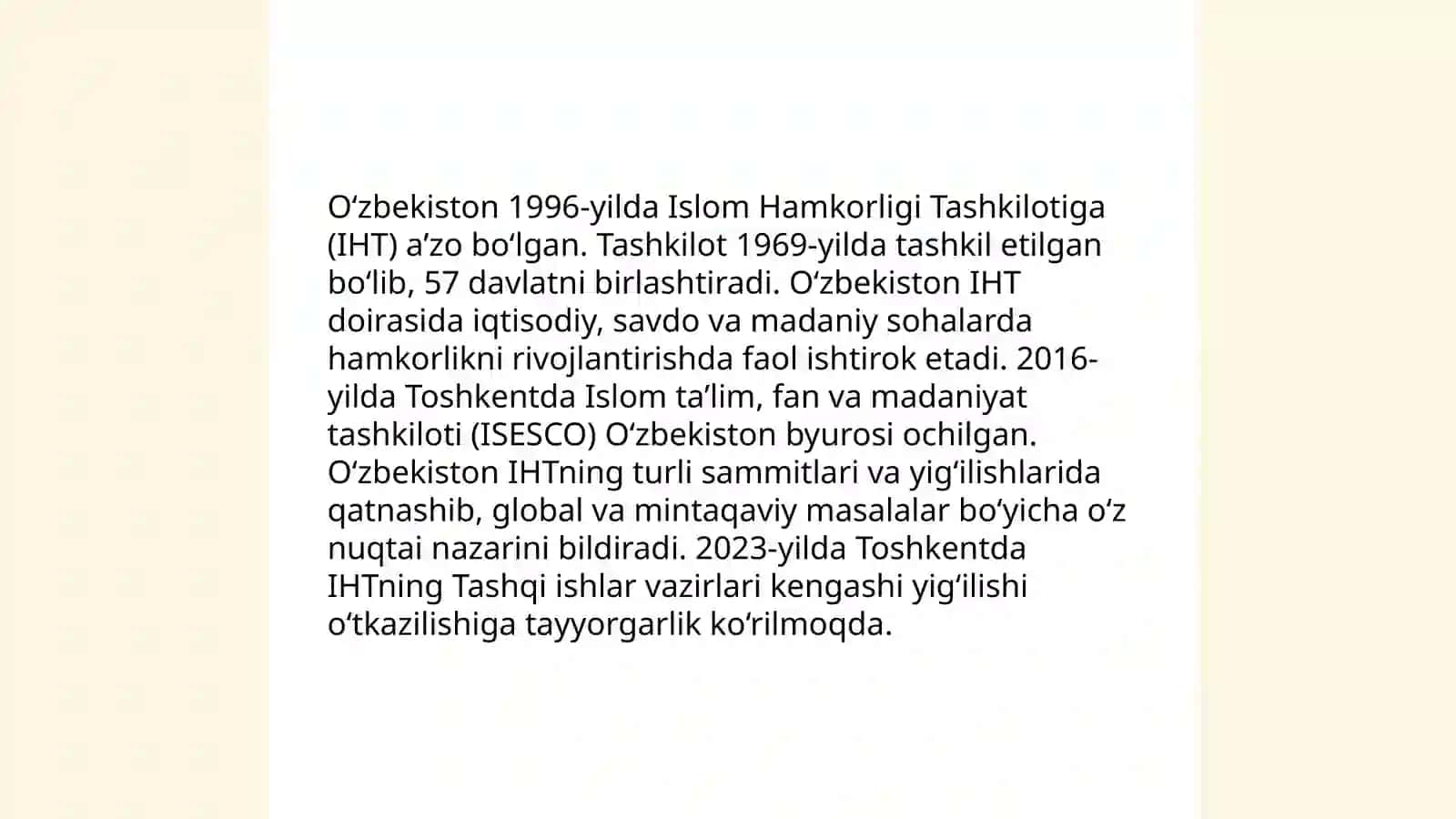 Oʻzbekistonning eng yangi tarixi fanidan tayyorlagan taqdimoti 4