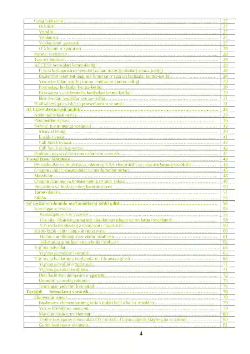 Microsoft ACCESS dа mа’lumotlar bazasini yaratish bo‘yicha 4