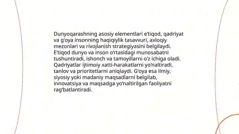 Dunyoqarashning mohiyati, tuzilishi va asosiy funksiyalari 4