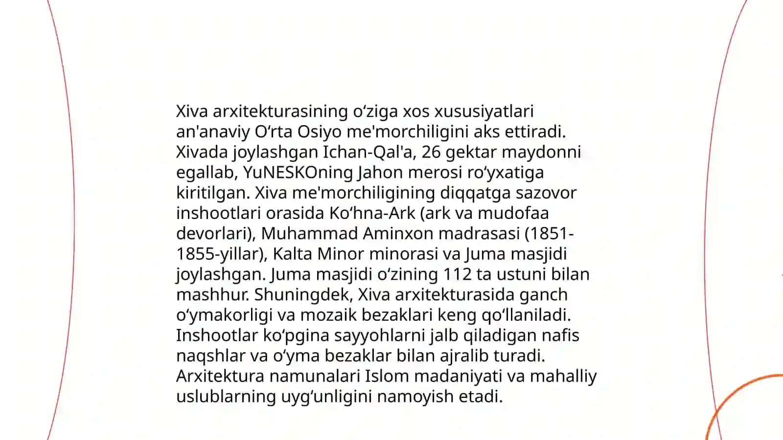 Xiva uslubida madaniy meros obyektlari 4