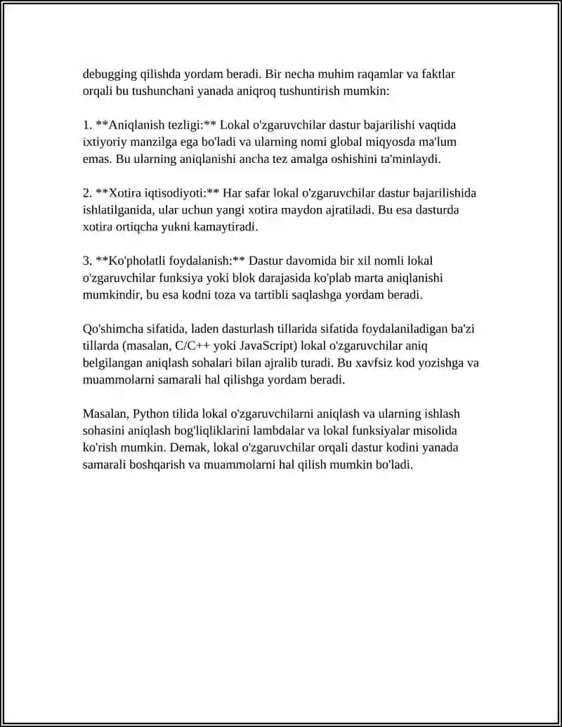 LOKAL VA GLOBAL OʻZGARUVCHILAR(C++DASTURLASH TILI) 4