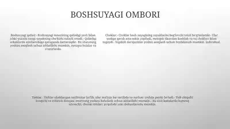 Suyaklarga Qarab Yoshni Aniqlash 4
