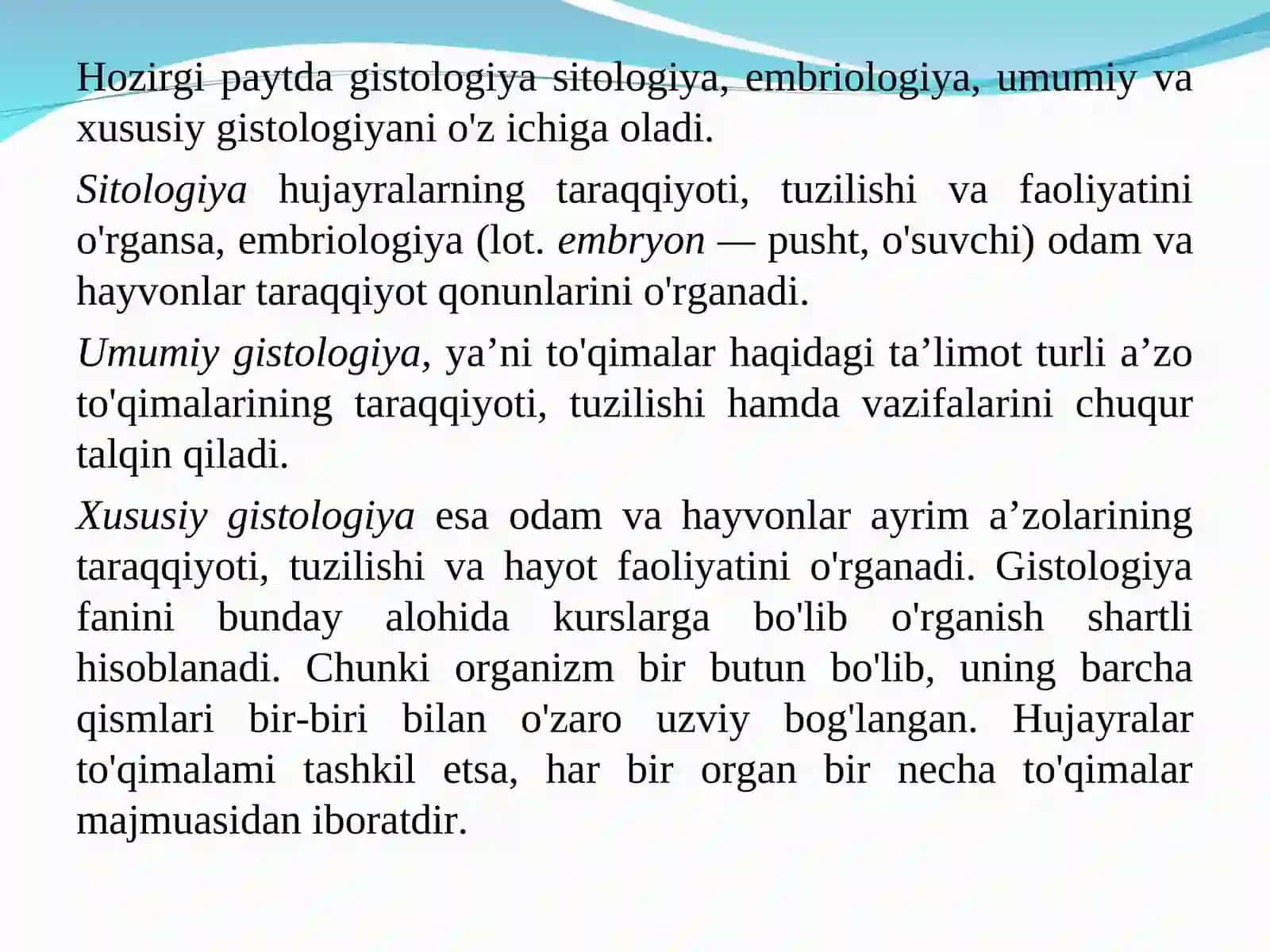 Gistologiya fanining qisqacha rivojlanish tarixi 4