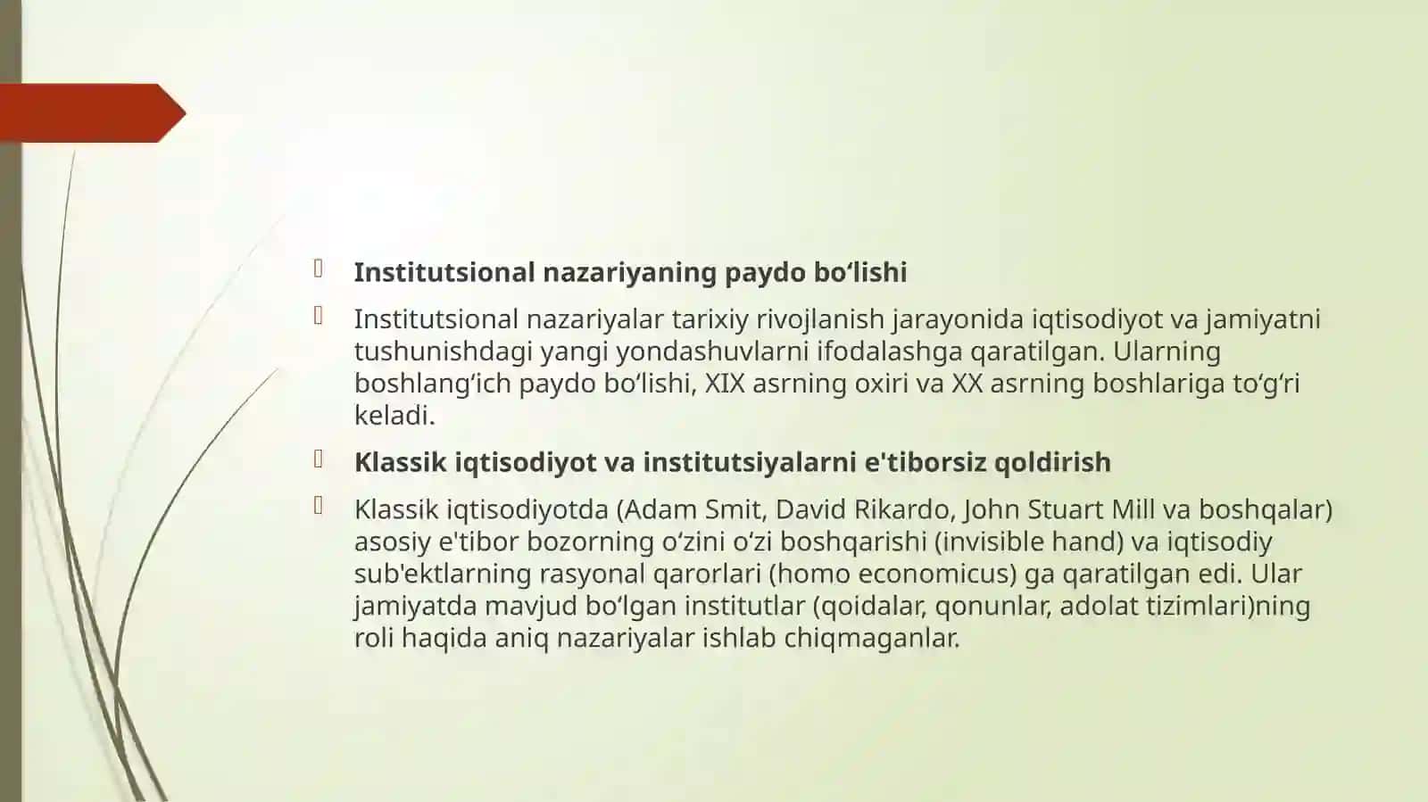 INSTITUTSIONAL NAZARIYALARNING PAYDO BO'LISHI VA RIVOJLANISHI 4