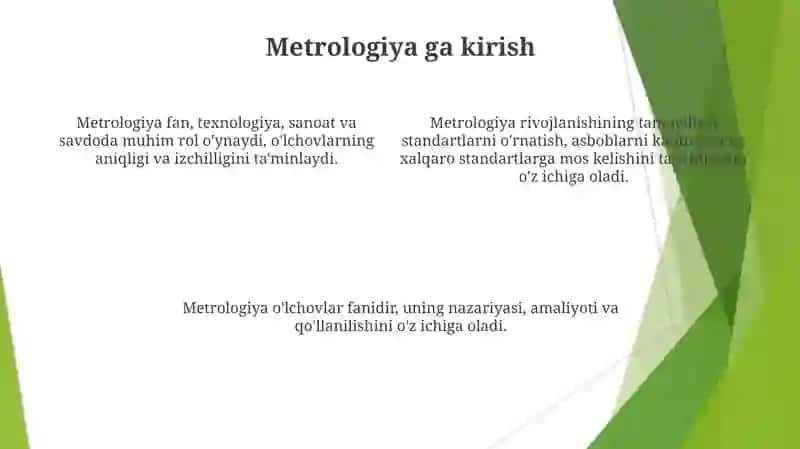 Metrologik faoliyatni rivojlantirish tamoyillari 4