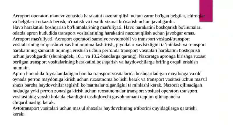 Uchishni boshqarish va bajarishning asosiy qoidalari 4