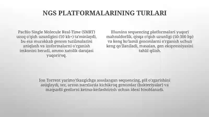 NGS (Next-generation Sequencing) sekvenirlash 4