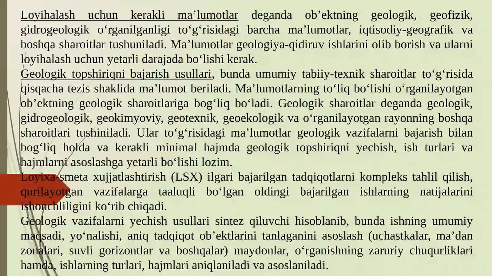 Geologiya ishlarni loyihalashtirish va tashkillashtirish faniga kirish, fanning maqsad va vazifalari. Geologik loyiha tuzishda foydalaniladigan geologik me’yoriy hujjatlar 4