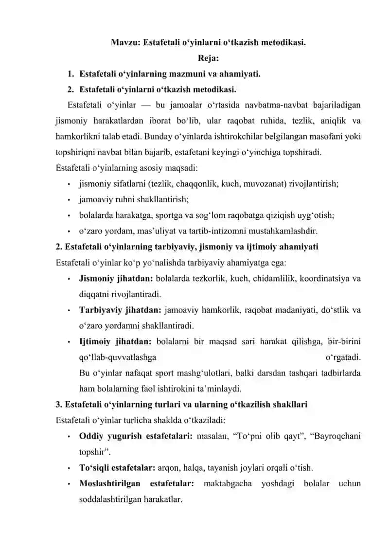 Harakatli o‘yinlarni bolani yoshiga mos holda tanlash, tahlil qilish va o‘tkazish metodikasi. 4