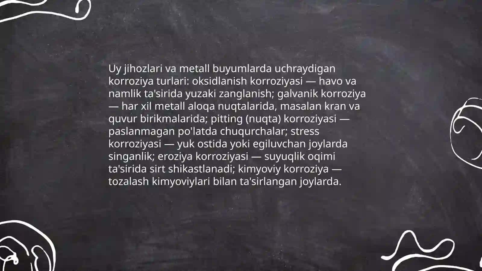 Uyda korroziyani kamaytirish yoʻllari 4