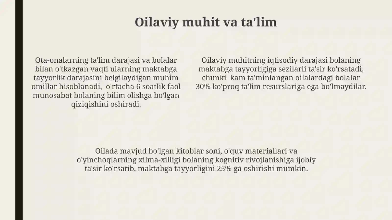 Bolalarning maktab taʼlimiga tayyorligiga tasir etuvchi omillar 4
