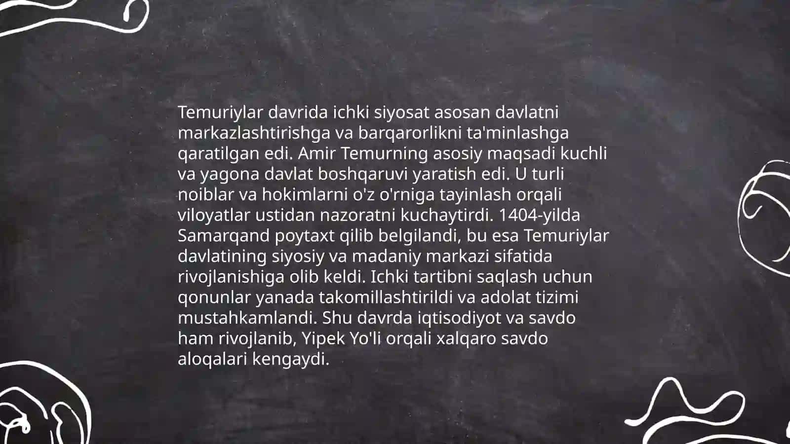Amir temur va temuriylar davrida davlatchilik siyoyasati 4