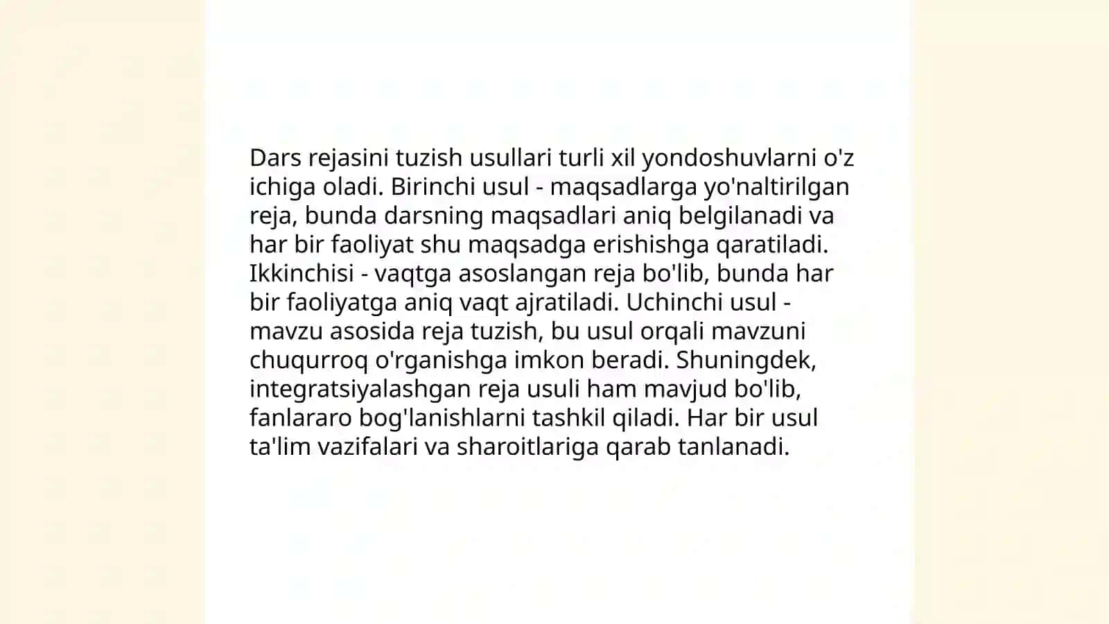Chet tili oʻqitish jarayonini rejalashtirish 4