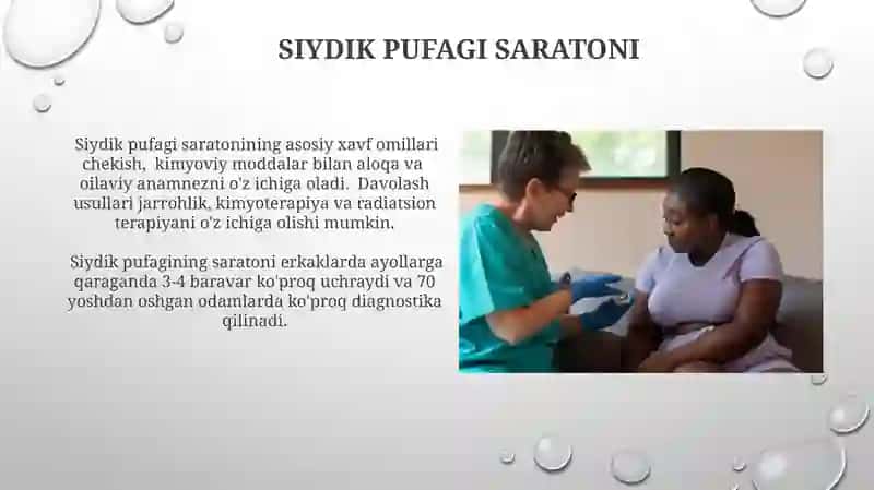 Siydik ayirish tizimi bilan kasallangan bemorlarni parvarish qilish 4