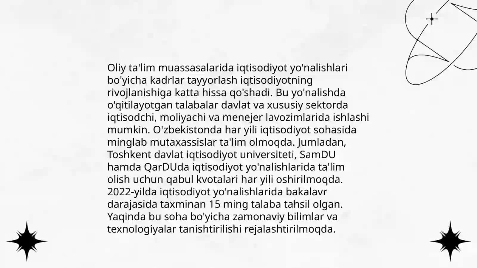 O'zbekisonda iqtisodiy ta'lim tarbiyani tashkil qilishda olib borilayotgan ishlar 4