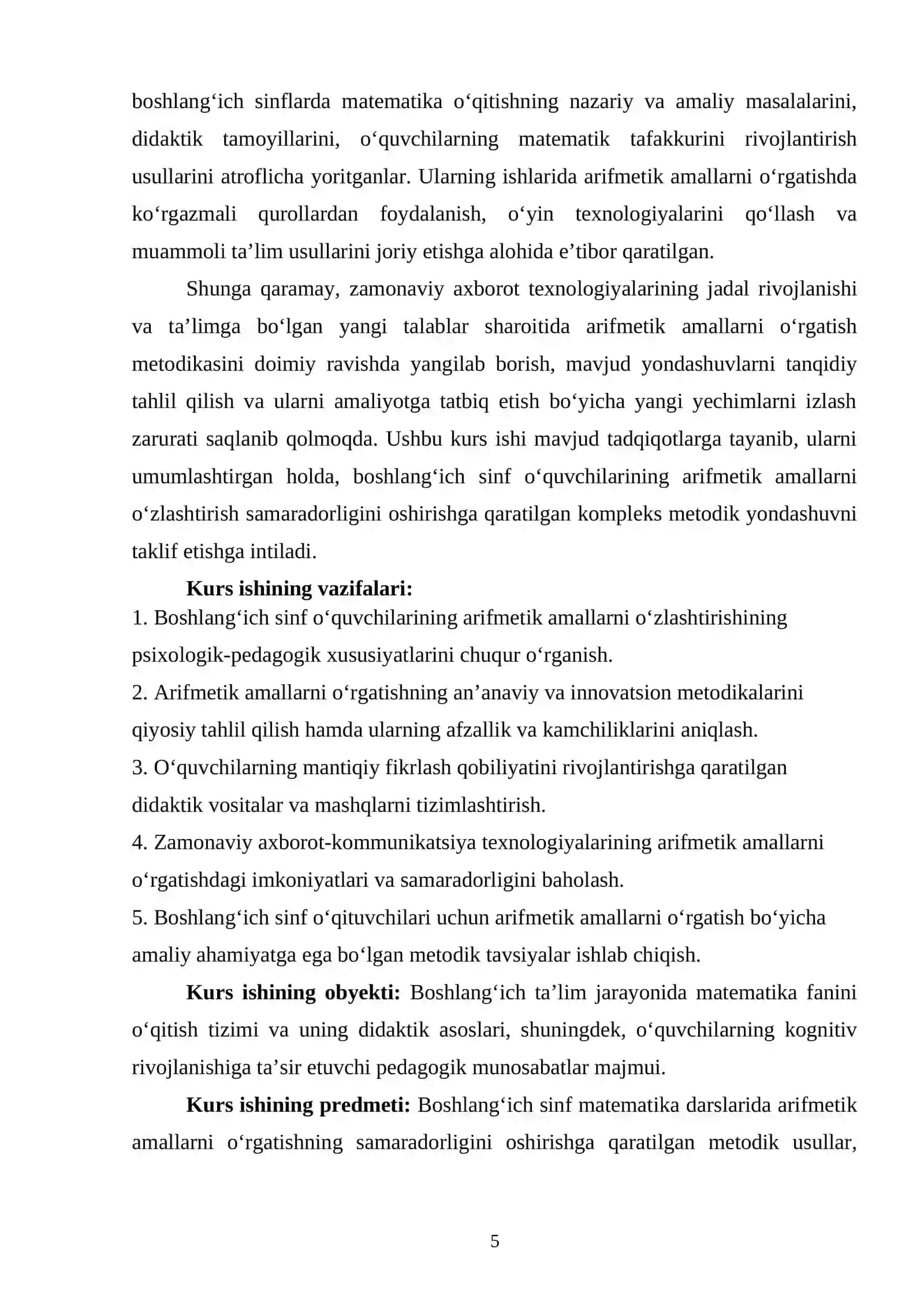 Boshlang'ich sinf matematika darslarida arifmetik amallarni o'rgatish metodikasi 4